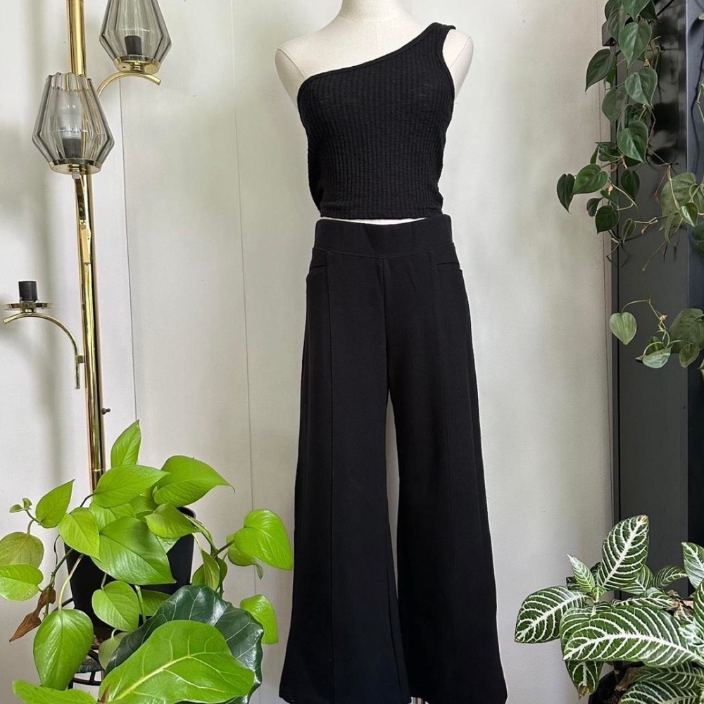 Old Navy Stevie High Rise Wide Leg Pants Black Trousers Womens Medium NWT